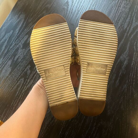 Sam Edelman Ainslie Gold Metallic Braided Slide Sandal 5.5M - Picture 6 of 7